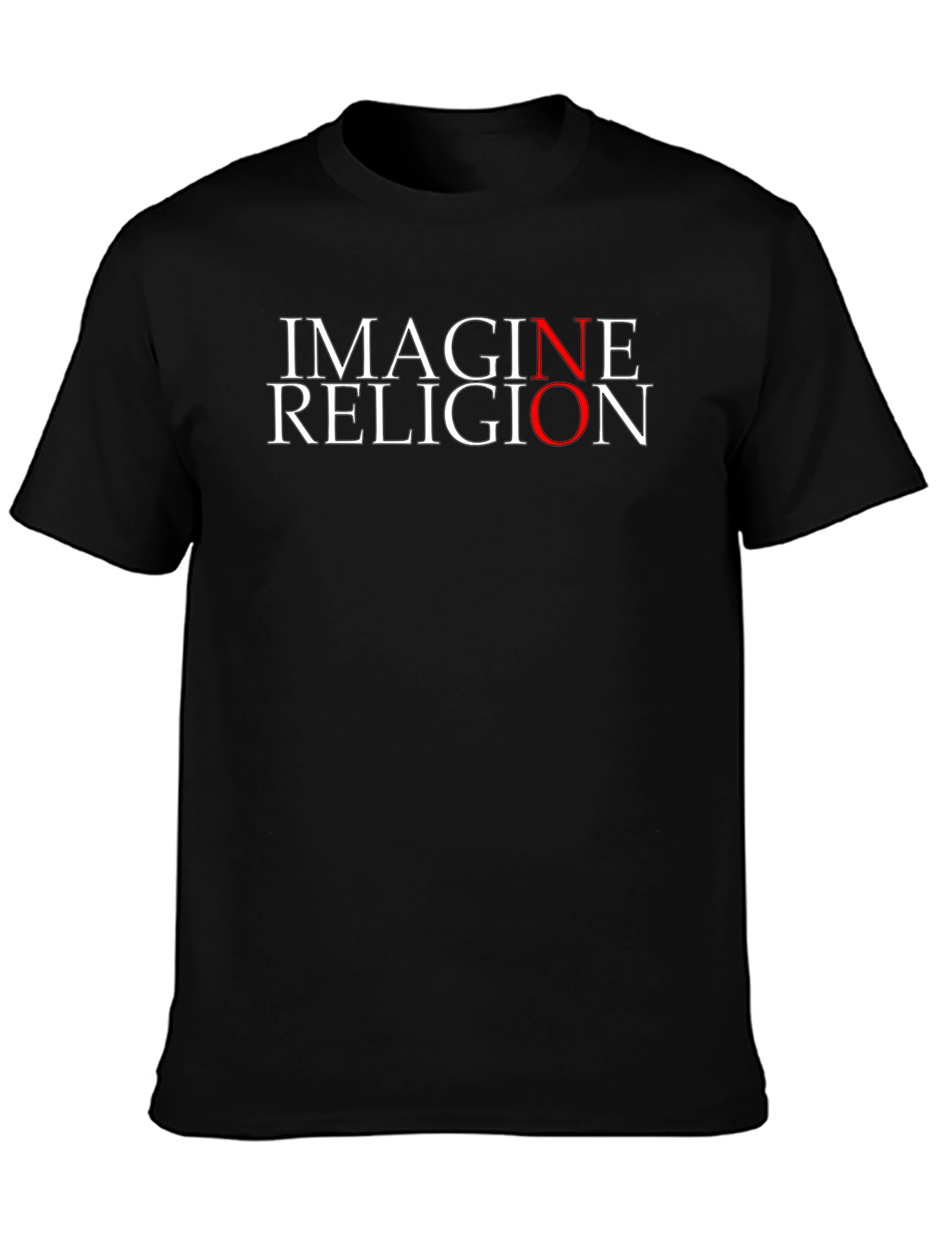 Camiseta Negra IMAGINE RELIGION para Hombre