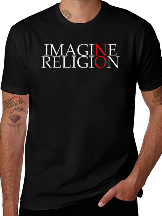 Camiseta Negra IMAGINE RELIGION para Hombre