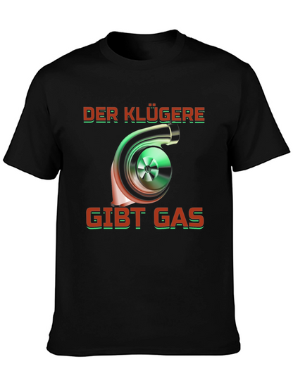 Camiseta Negra Turbo Der Klügere Gibt Gas
