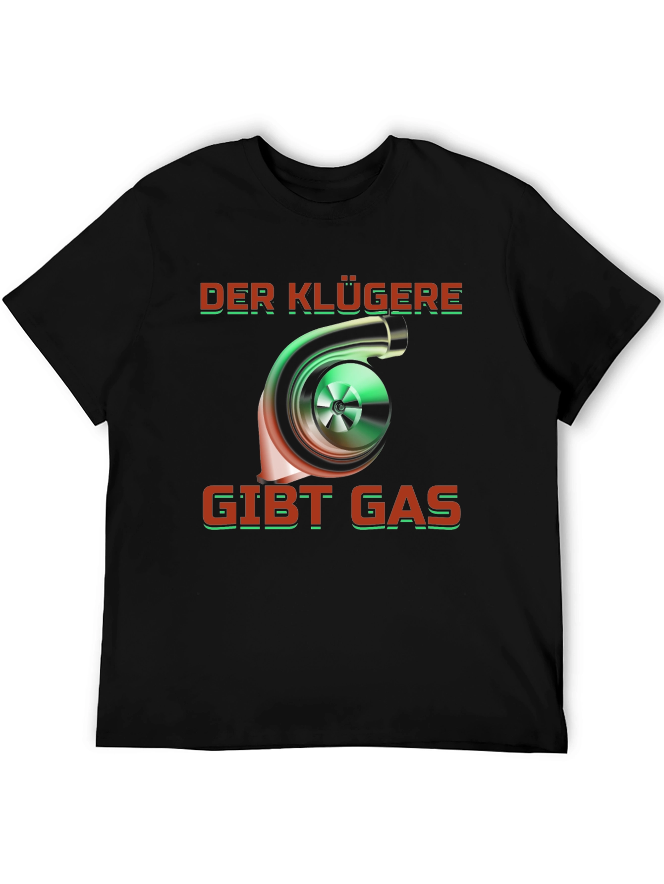Camiseta Negra Turbo Der Klügere Gibt Gas