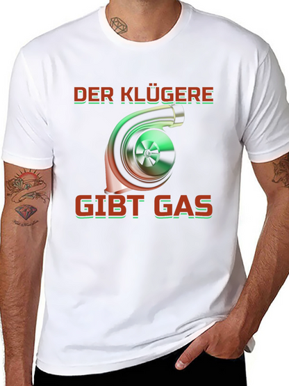 Camiseta Negra Turbo Der Klügere Gibt Gas