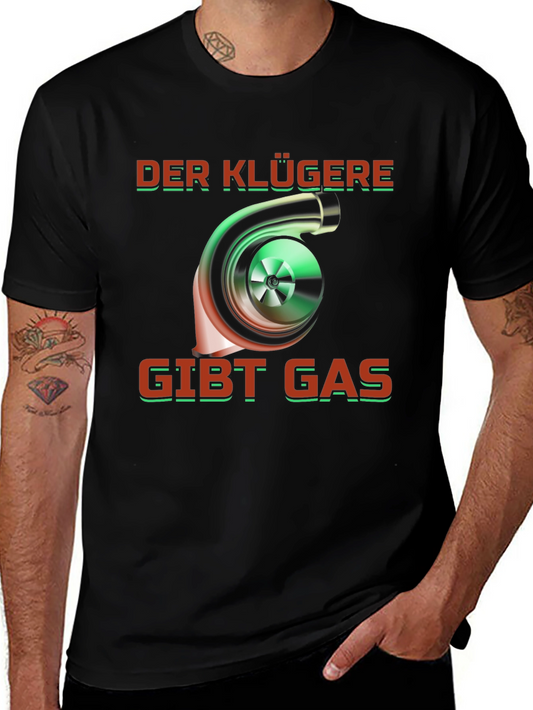 Camiseta Negra Turbo Der Klügere Gibt Gas
