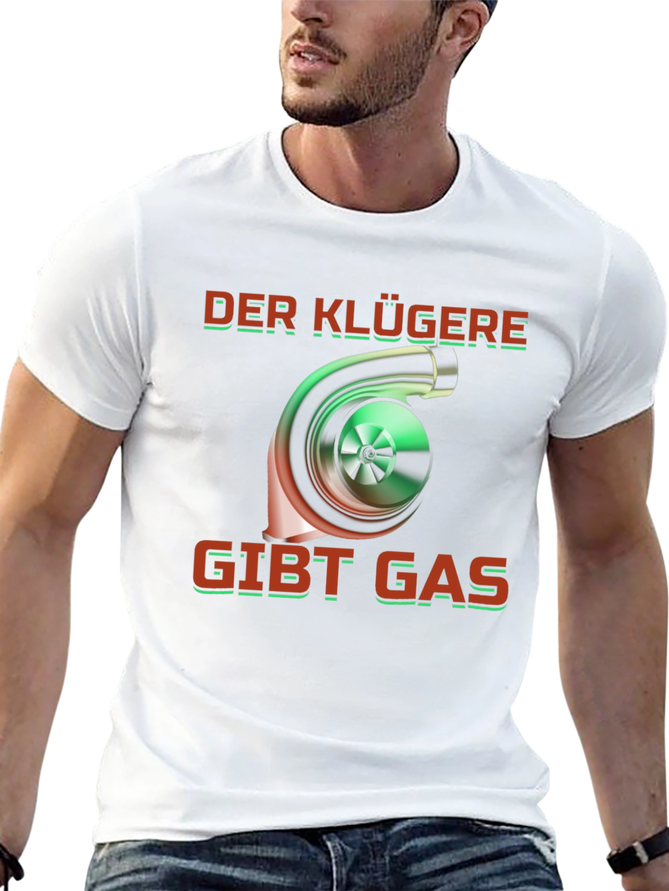 Camiseta Negra Turbo Der Klügere Gibt Gas