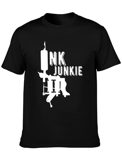Camiseta Negra Ink Junkie para Amantes del Tatuaje
