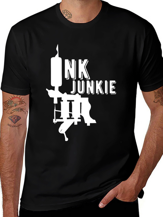 Camiseta Negra Ink Junkie para Amantes del Tatuaje