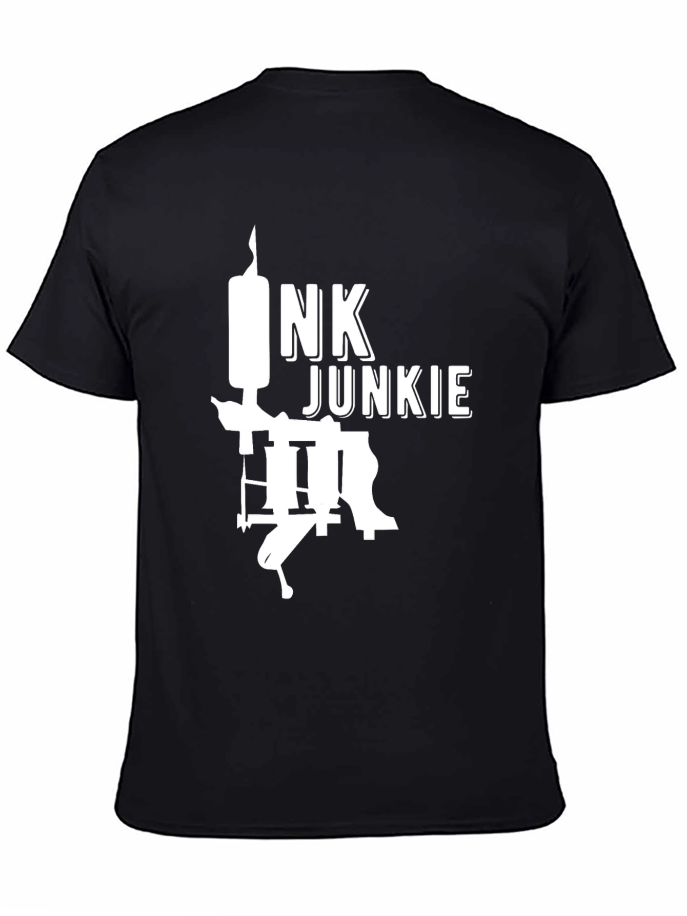 Camiseta Negra Ink Junkie para Amantes del Tatuaje