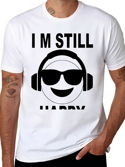 Camiseta Negra Im Still Happy con Emoji