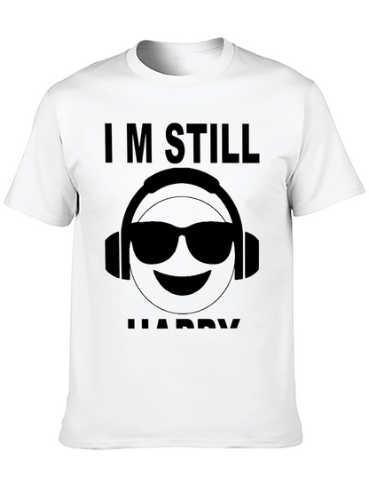 Camiseta Negra Im Still Happy con Emoji