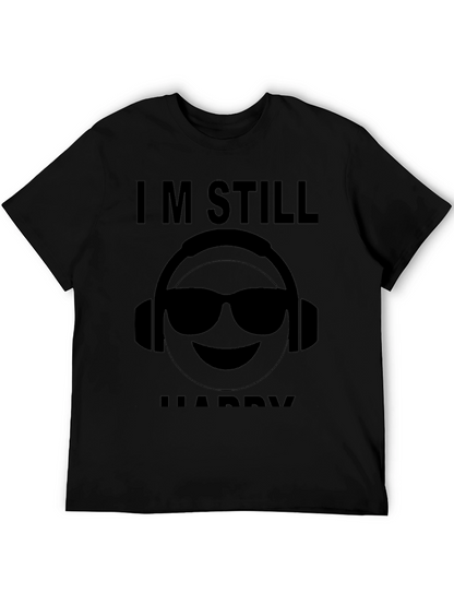 Camiseta Negra Im Still Happy con Emoji