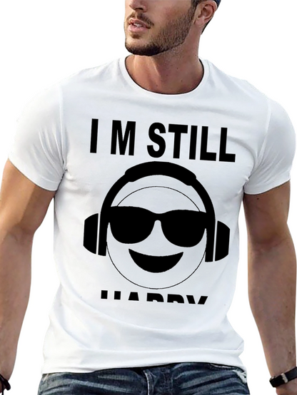 Camiseta Negra Im Still Happy con Emoji