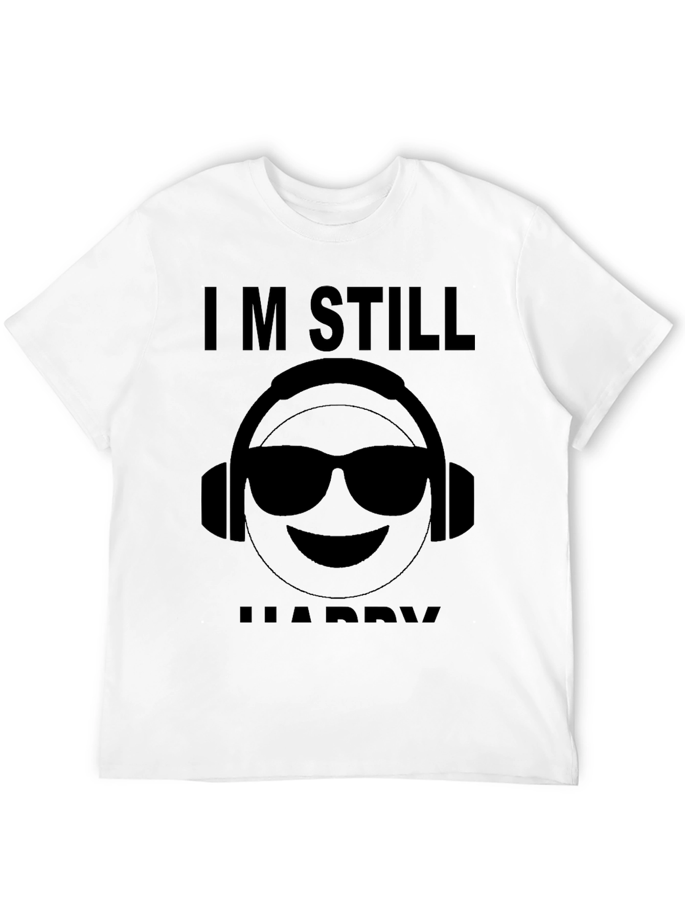 Camiseta Negra Im Still Happy con Emoji