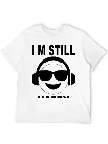 Camiseta Negra Im Still Happy con Emoji