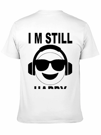 Camiseta Negra Im Still Happy con Emoji