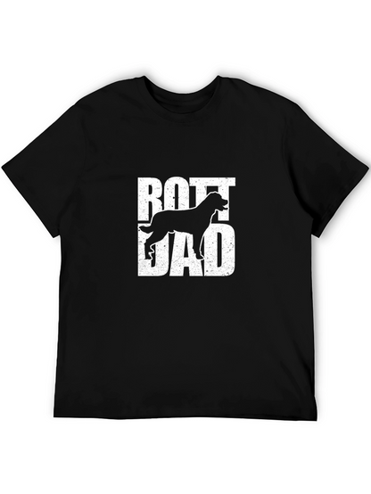 Camiseta Hombre Rott Dad Negra - Diseño Dog Lover
