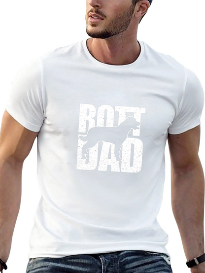Camiseta Hombre Rott Dad Negra - Diseño Dog Lover