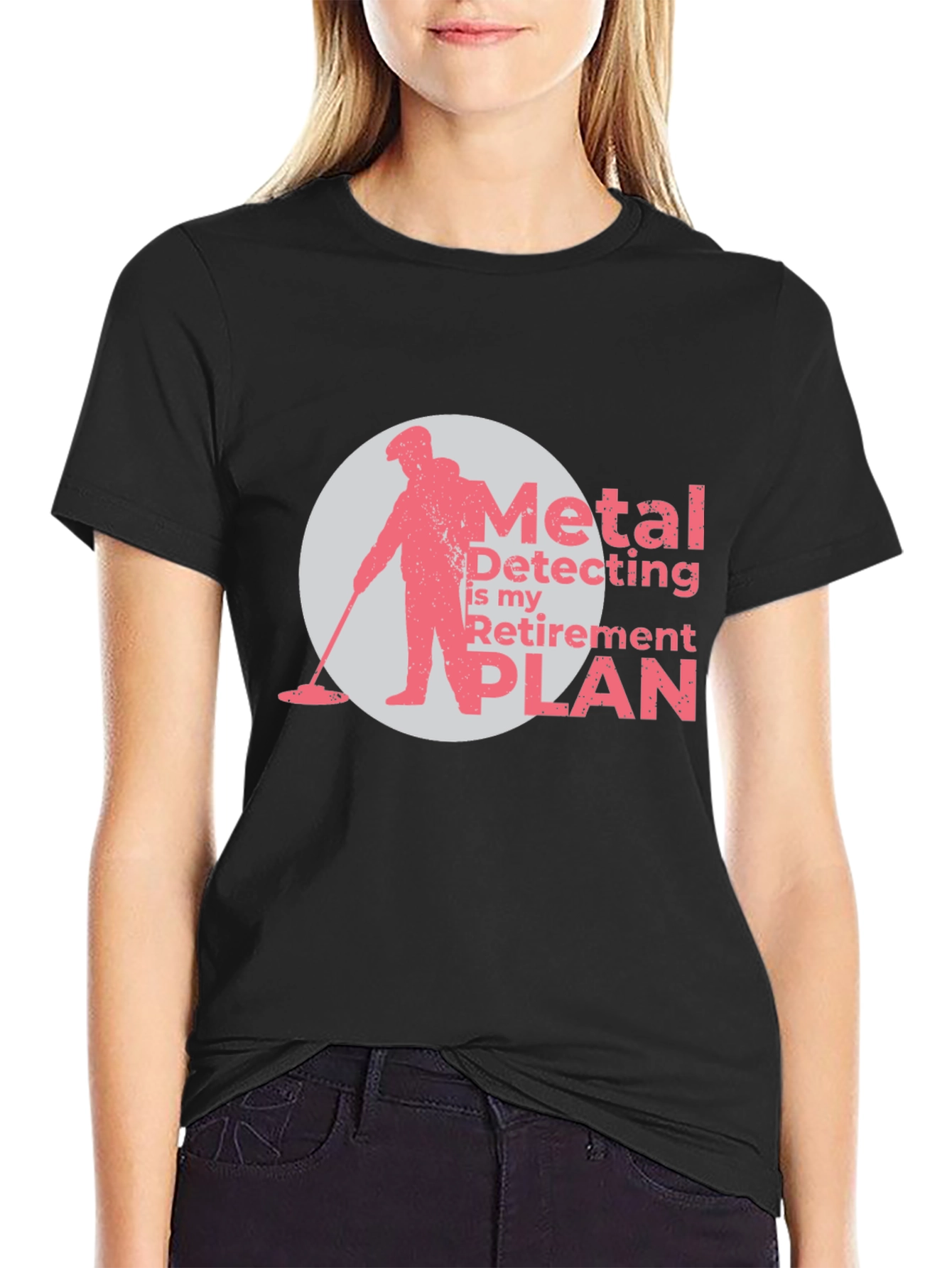 Camiseta Negra con Diseño de Detector de Metales