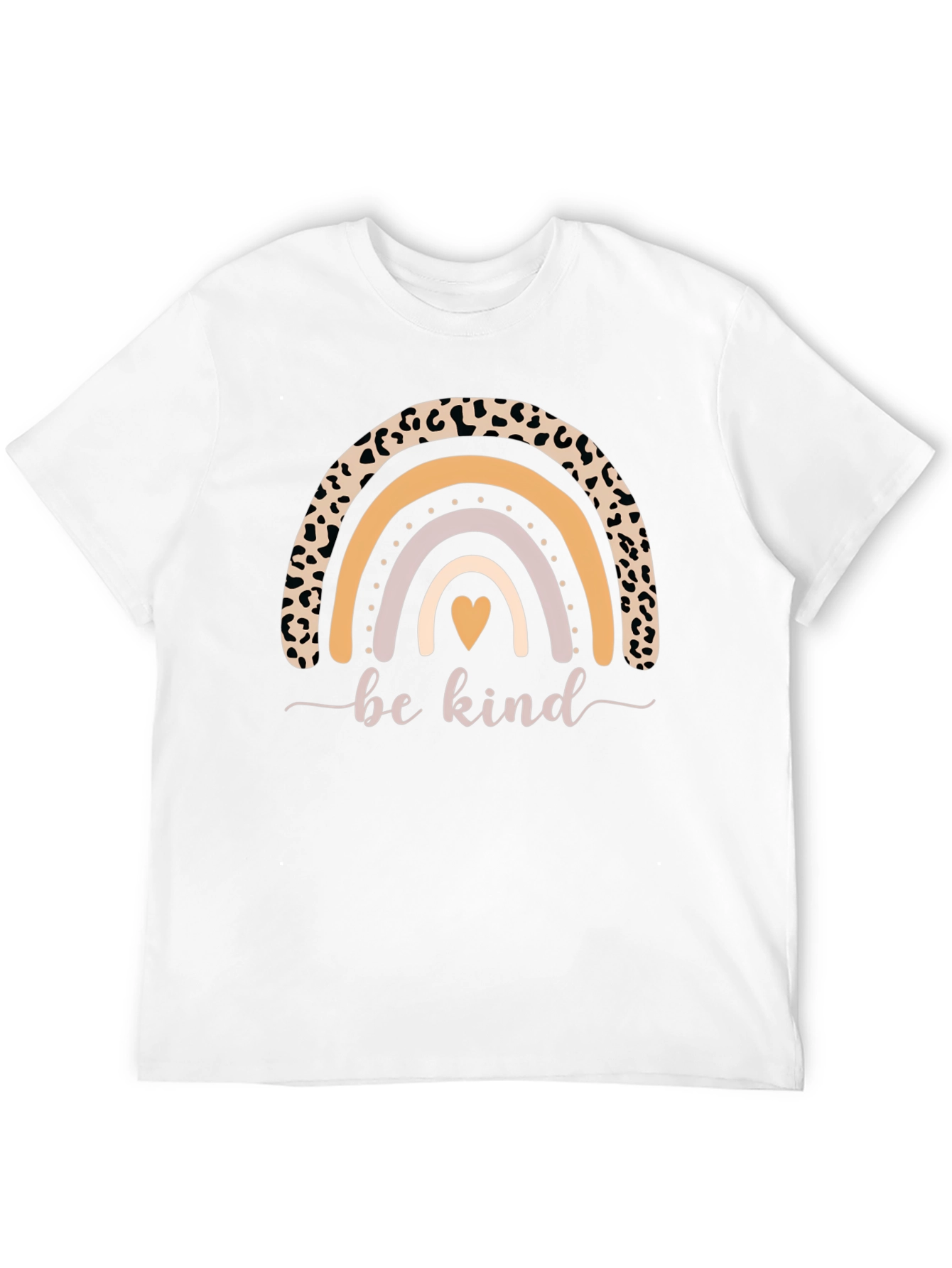 Camiseta Negra Be Kind Arcoíris Estampado