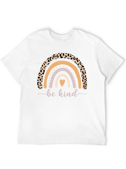 Camiseta Negra Be Kind Arcoíris Estampado