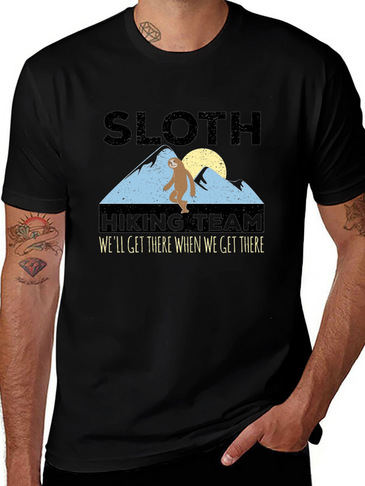 Camiseta Negra: Sloth Hiking Team