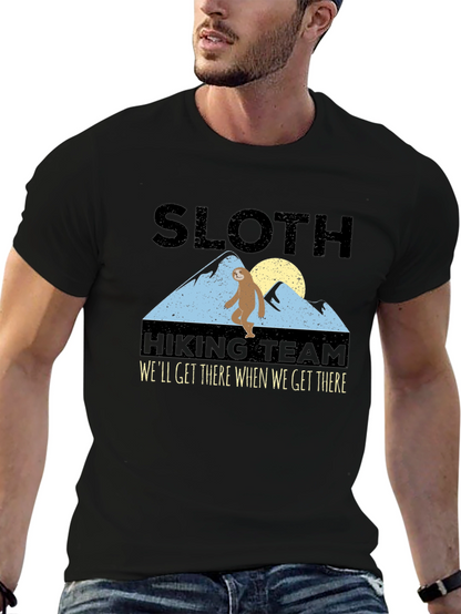Camiseta Negra: Sloth Hiking Team