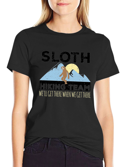 Camiseta Negra: Sloth Hiking Team