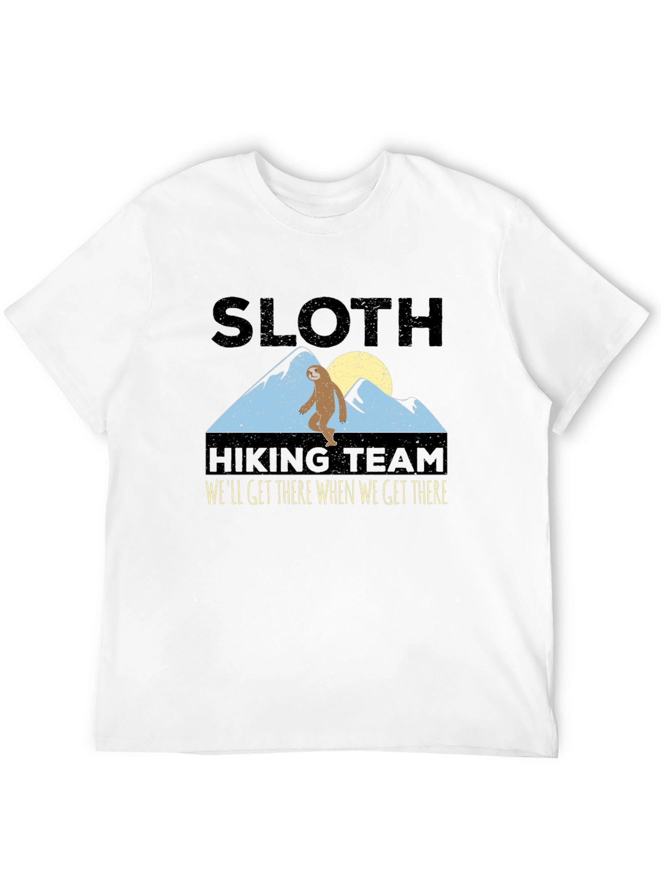 Camiseta Negra: Sloth Hiking Team