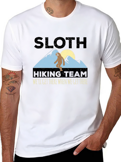 Camiseta Negra: Sloth Hiking Team