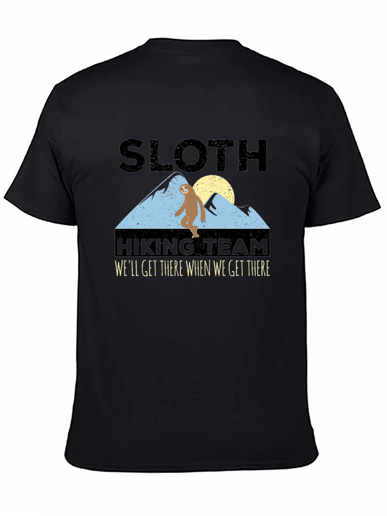 Camiseta Negra: Sloth Hiking Team