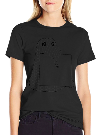 Camiseta Negra con Diseño de Serpiente Original