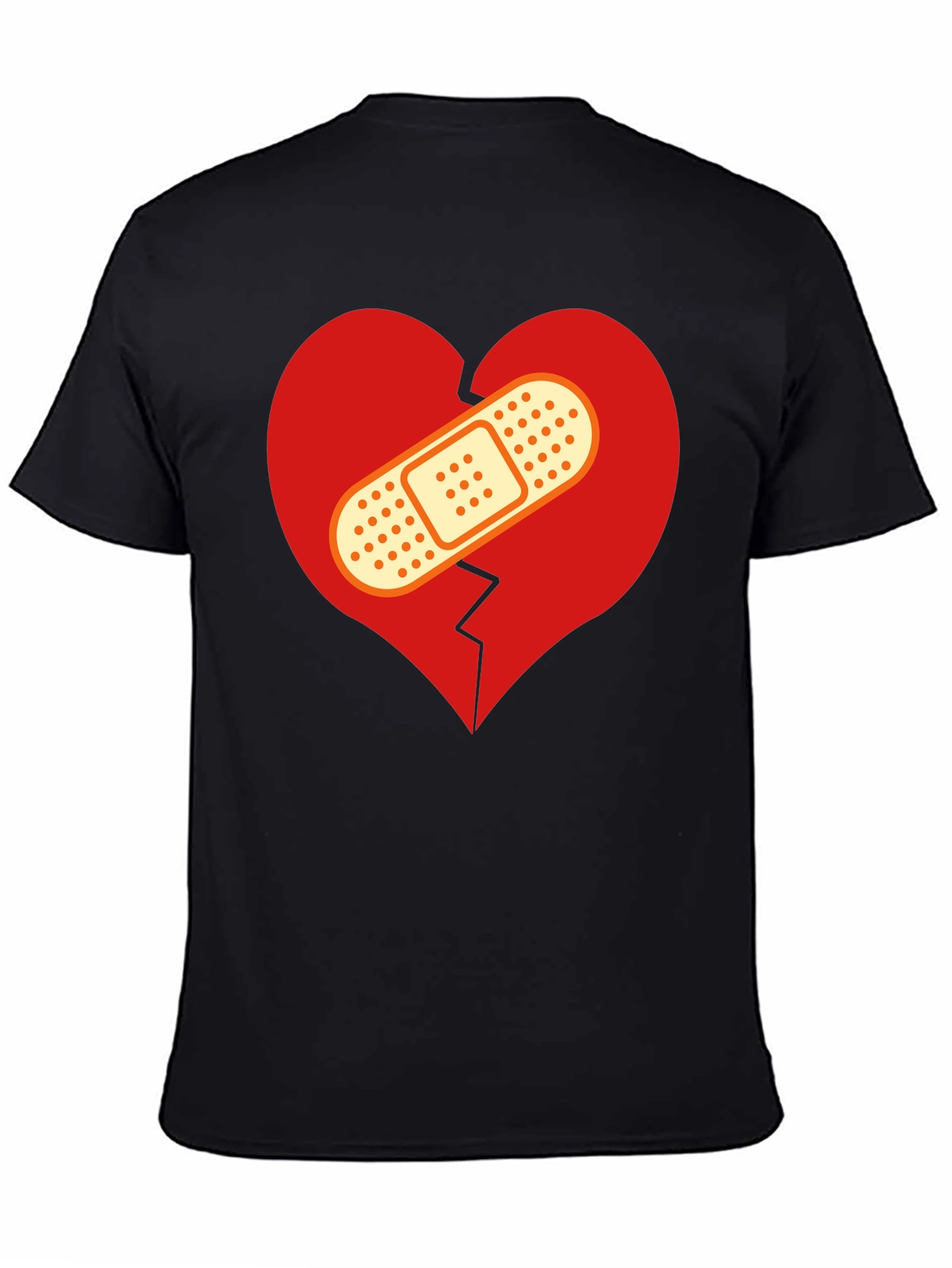 Camiseta Negra Corazón Roto Vendado