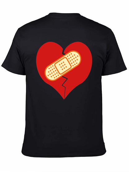 Camiseta Negra Corazón Roto Vendado