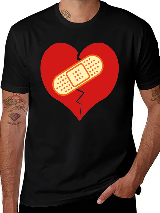 Camiseta Negra Corazón Roto Vendado