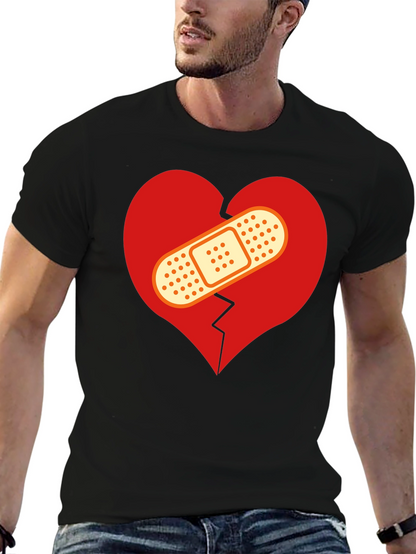 Camiseta Negra Corazón Roto Vendado