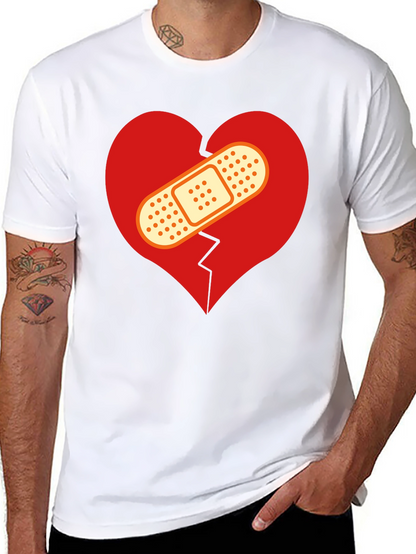 Camiseta Negra Corazón Roto Vendado