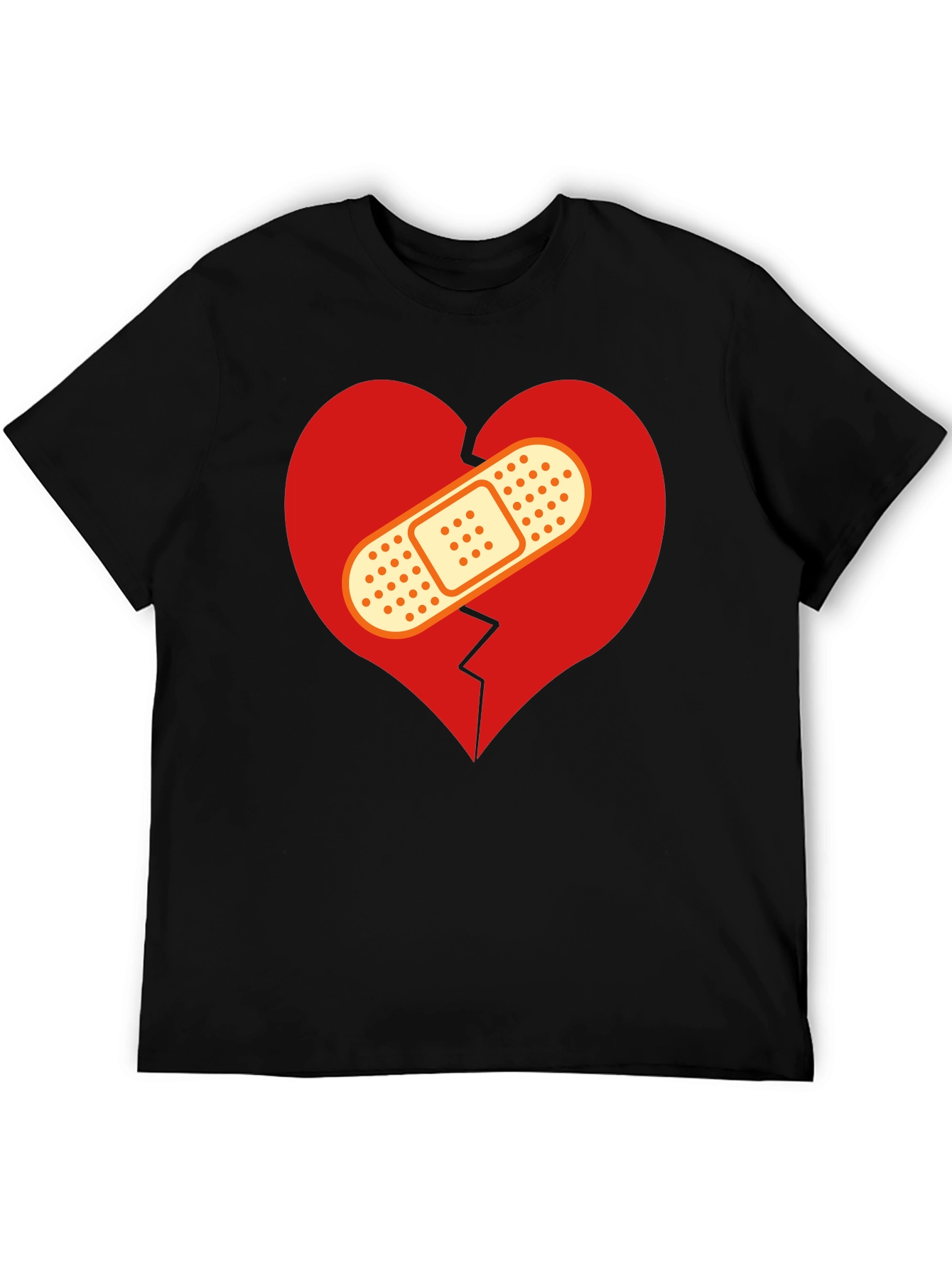Camiseta Negra Corazón Roto Vendado