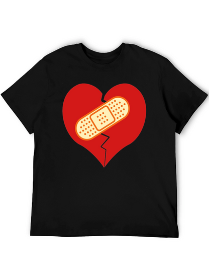 Camiseta Negra Corazón Roto Vendado