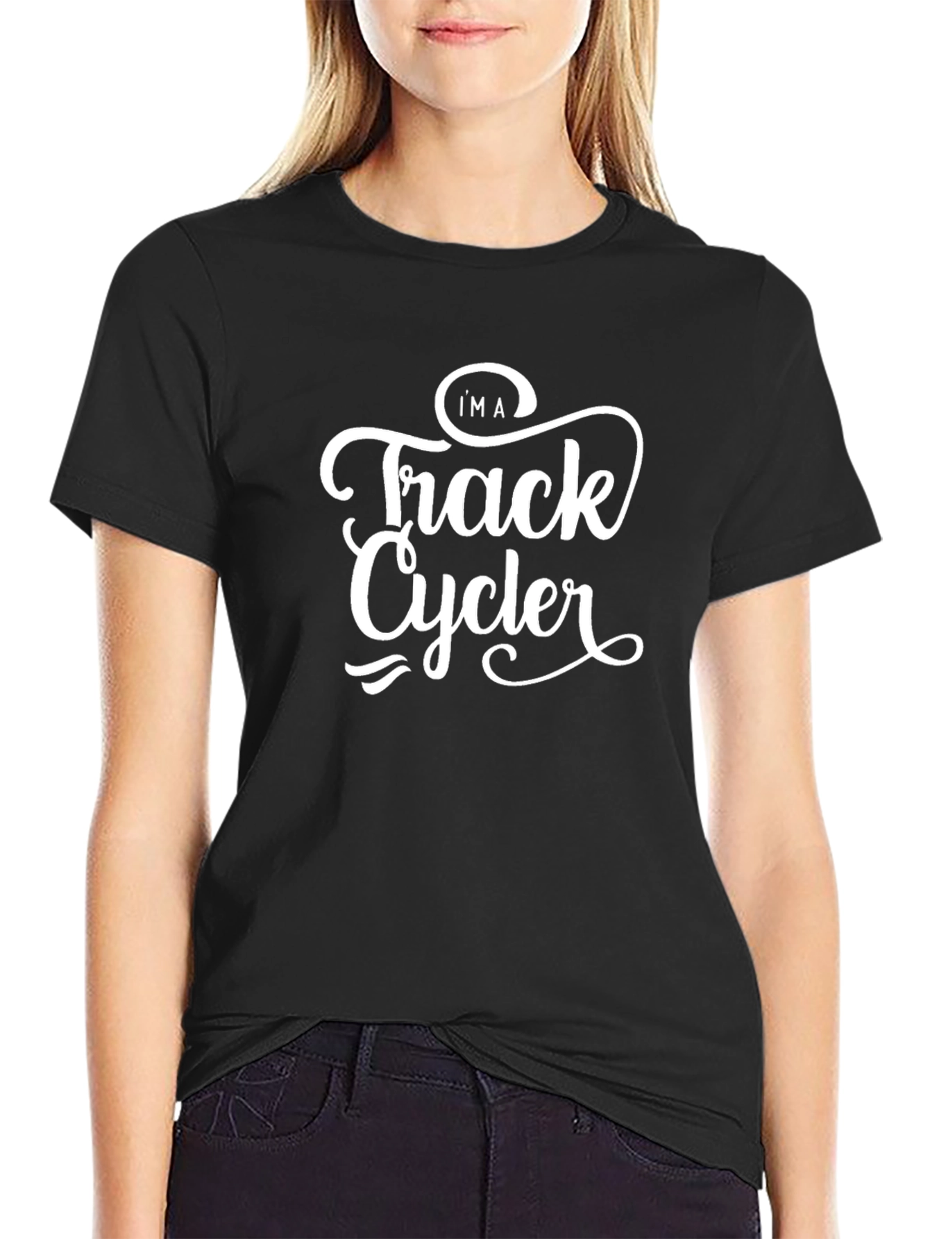 Camiseta Negra Track Cycler para Amantes del Ciclismo