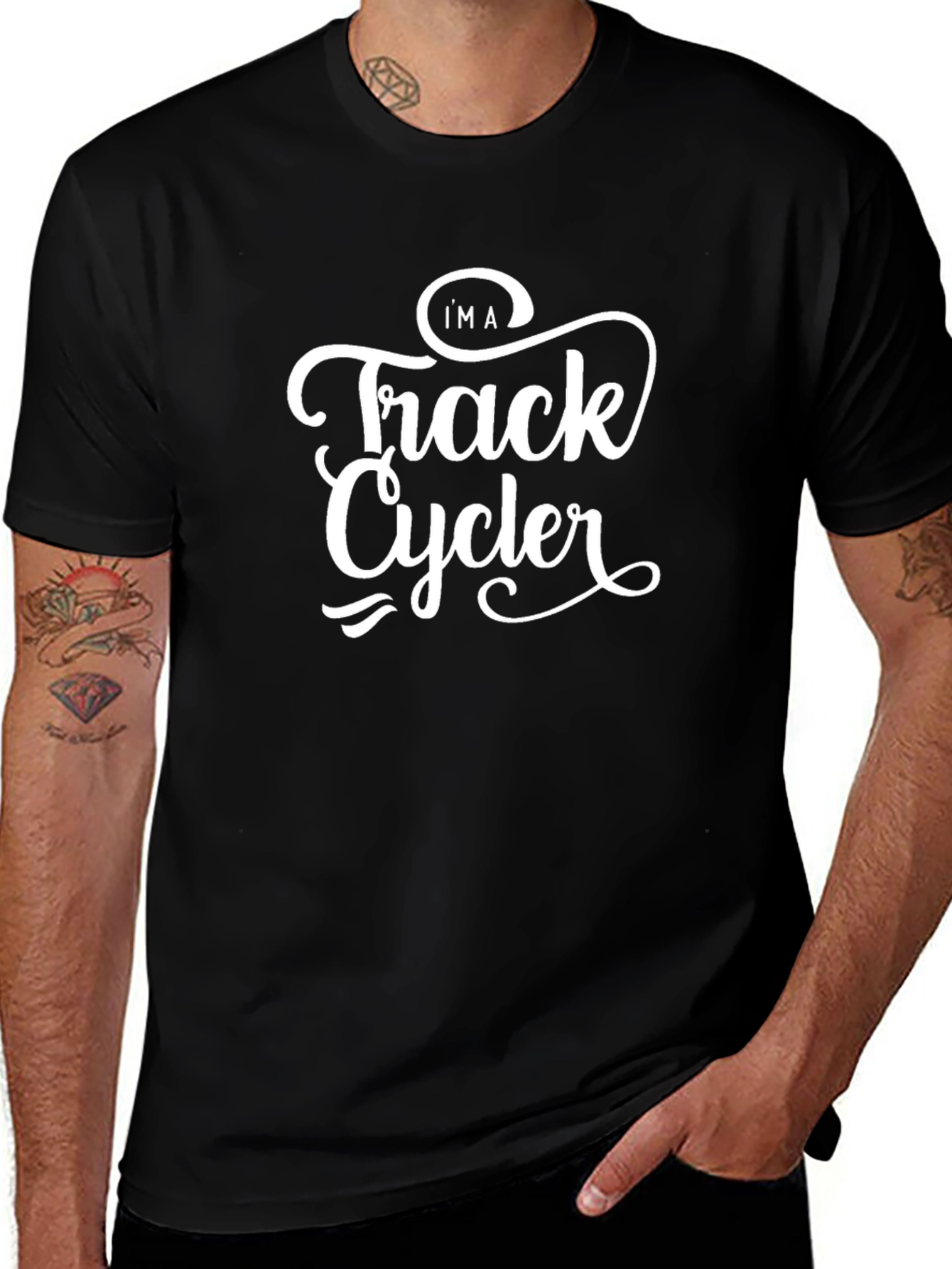 Camiseta Negra Track Cycler para Amantes del Ciclismo