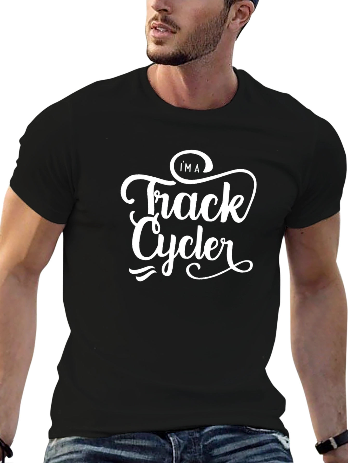 Camiseta Negra Track Cycler para Amantes del Ciclismo
