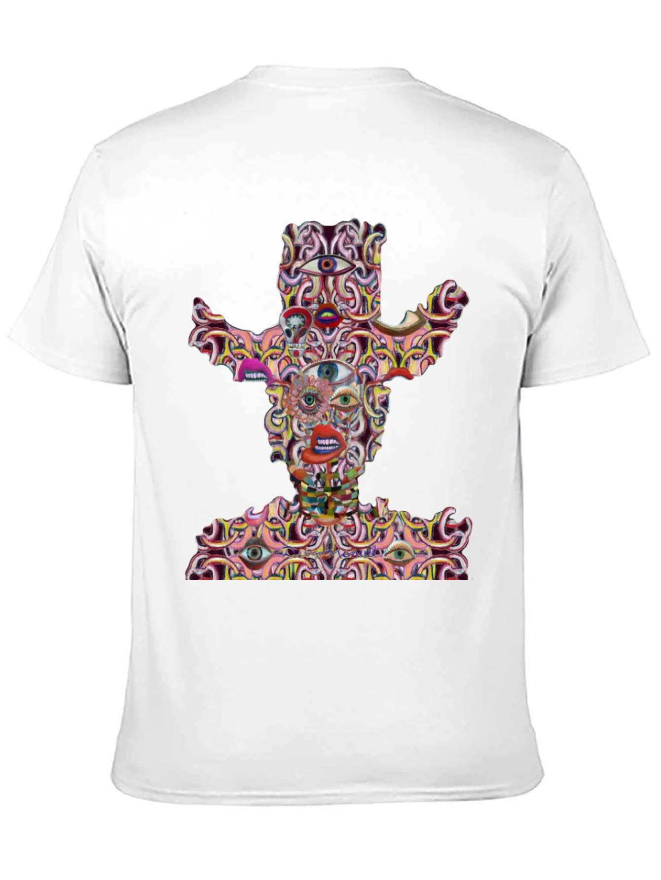Camiseta Negra con Diseño Abstracto de Vaquero