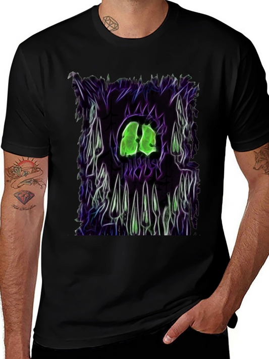Camiseta Negra con Diseño Gráfico Monstruoso