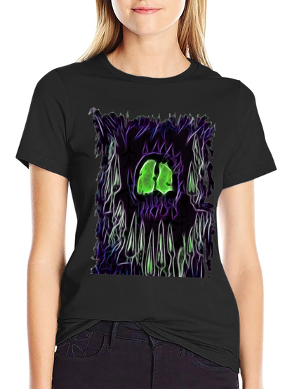 Camiseta Negra con Diseño Gráfico Monstruoso
