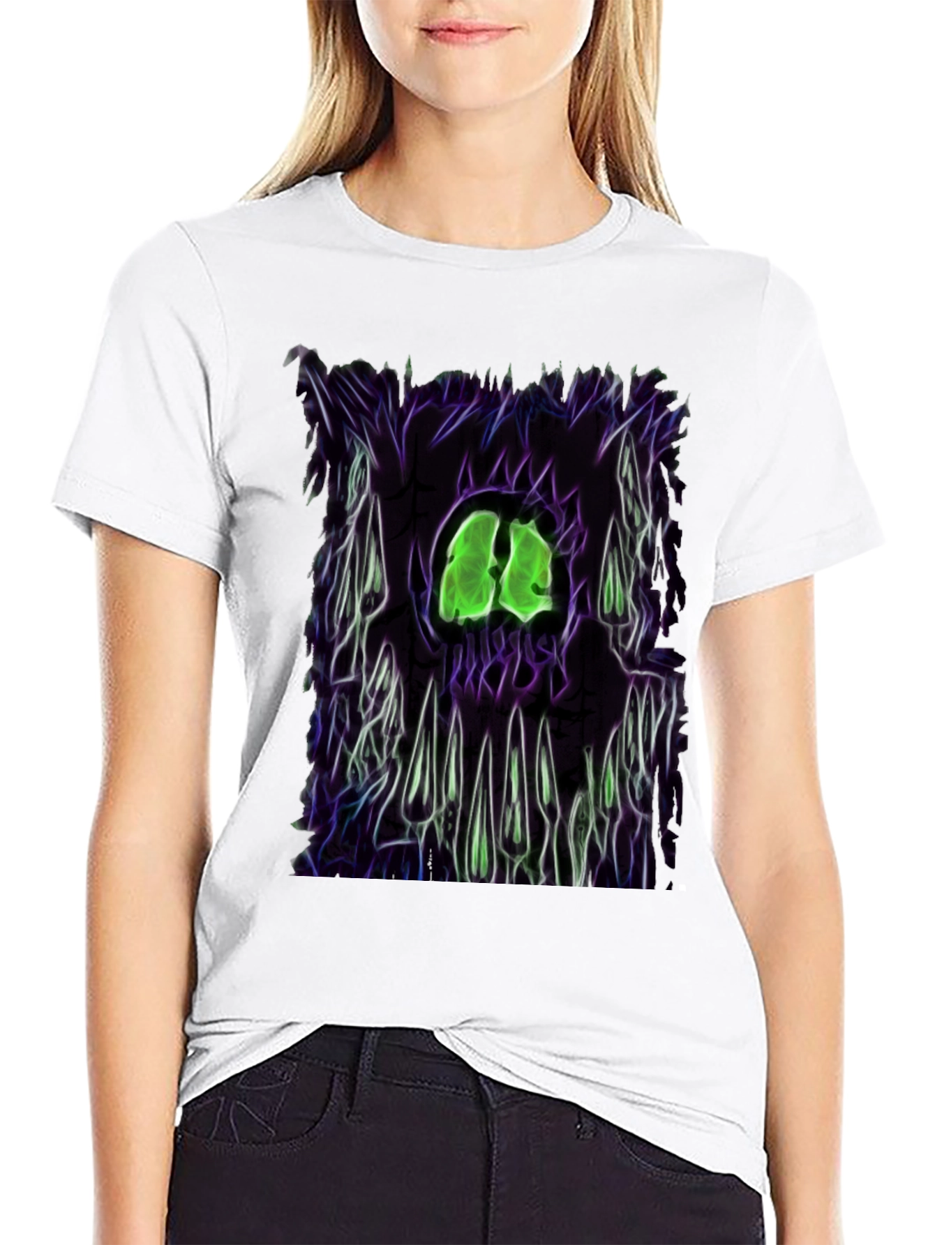 Camiseta Negra con Diseño Gráfico Monstruoso