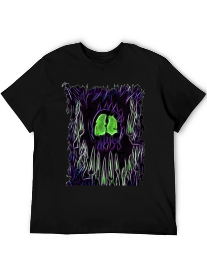 Camiseta Negra con Diseño Gráfico Monstruoso