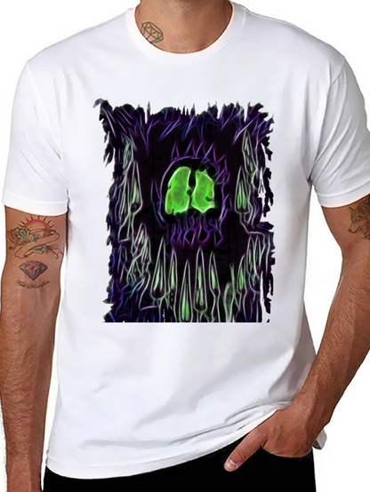 Camiseta Negra con Diseño Gráfico Monstruoso