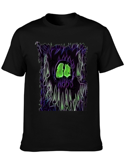 Camiseta Negra con Diseño Gráfico Monstruoso