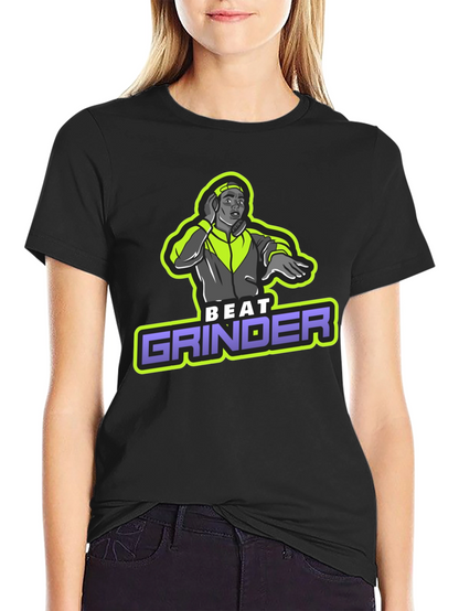 Camiseta Negra Beat Grinder Diseño DJ Retro