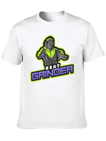 Camiseta Negra Beat Grinder Diseño DJ Retro