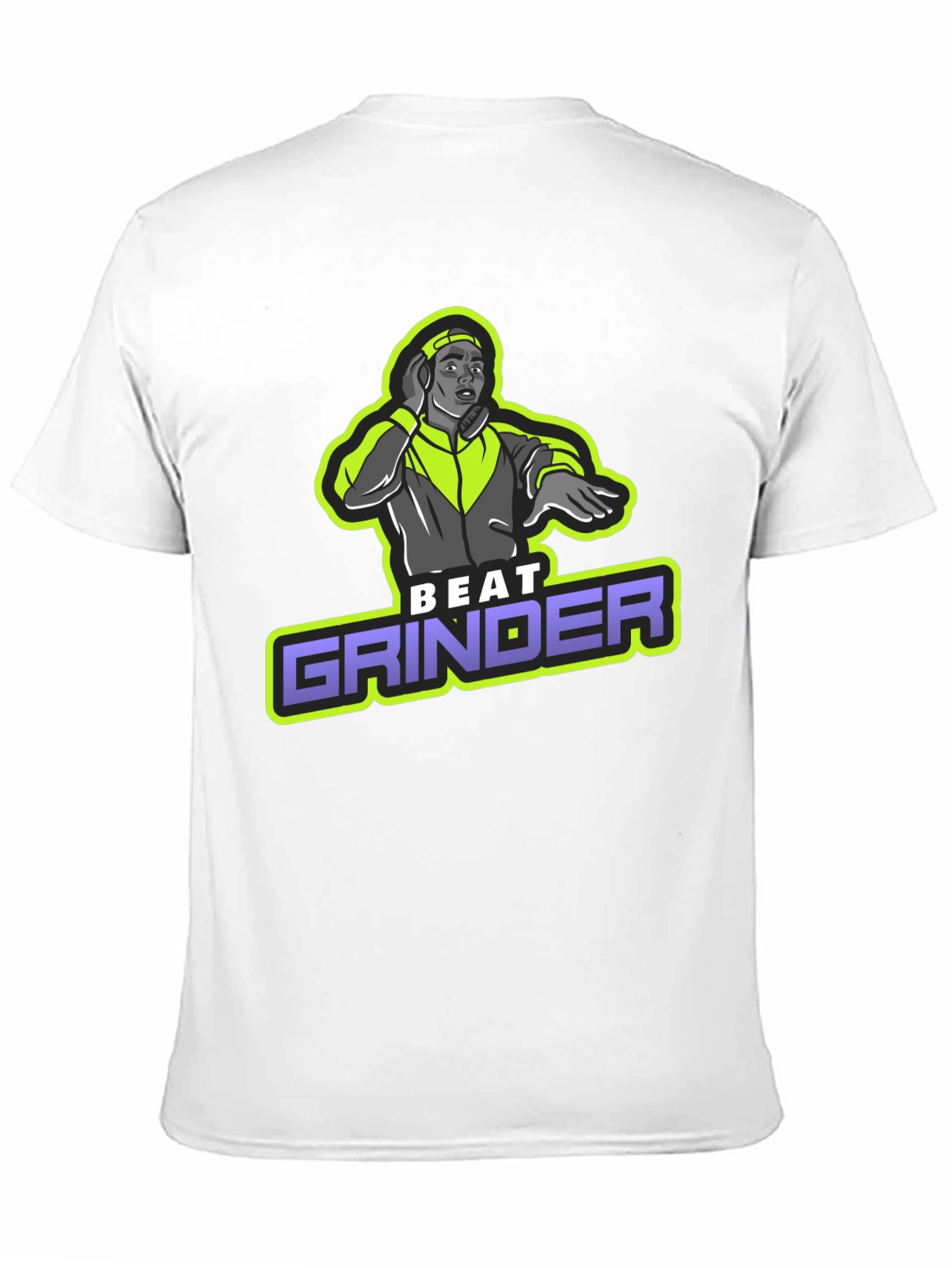 Camiseta Negra Beat Grinder Diseño DJ Retro