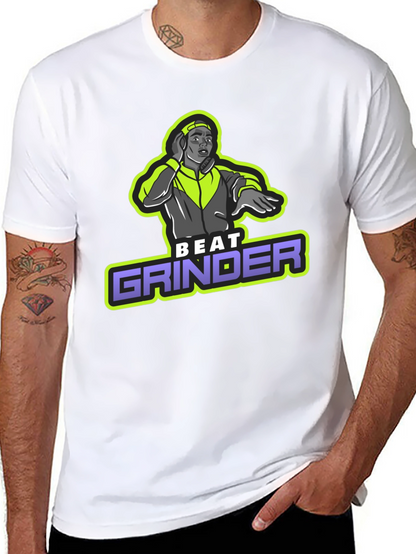 Camiseta Negra Beat Grinder Diseño DJ Retro